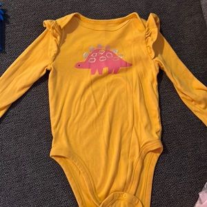 Gold dinosaur long sleeve bodysuit